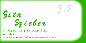 zita szieber business card